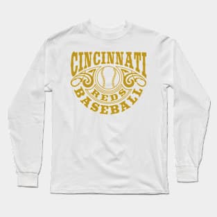 Vintage Retro Cincinnati Reds Baseball Long Sleeve T-Shirt